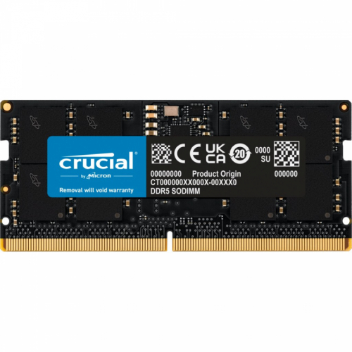 Crucial - DDR5 - module - 16 GB - SO-DIMM 262-pin - 4800 MHz / PC5-38400 - CL40 - 1.1 V - unbuffered - non-ECC 