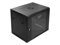 DIGITUS DN-W19 09U/450/B DIGITUS Wallmount cabinet 9U, 600x450mm, black RAL 9004