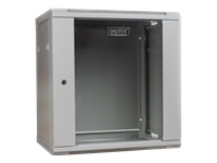 DIGITUS DN-WU19 12U/600 DIGITUS Wall Mount Cabinet 19 12U 635/600/600mm, glass door, grey, unmounted