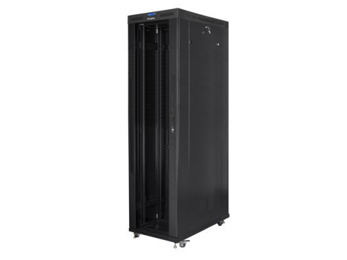 Lanberg Standing rack cabinet 19 inches 47U 800x1200mm, glass LCD doors (FLAT PACK) black