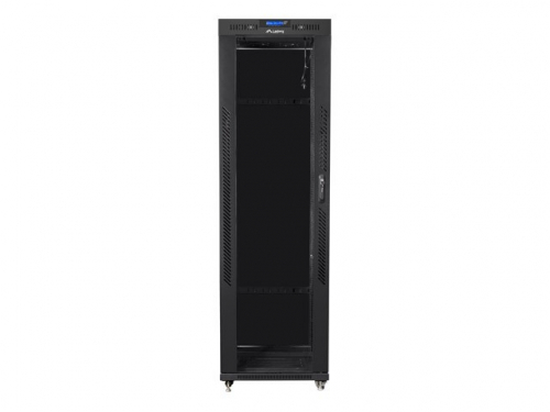 Lanberg Installation cabinet rack 19 42U 600x800 black, black glass door lcd (Flat pack)
