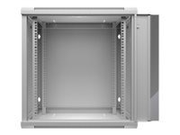 NETRACK 019-120-645-021 Netrack wall/hanging cabinet 19,12U/450 mm,glass door,grey,remov. side pan.