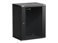 NETRACK 019-150-645-022 Netrack wall/hanging cabinet 19,15U/450 mm,glass door,black,remov. side pan.