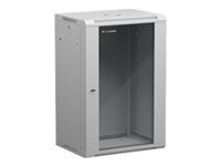 NETRACK 019-180-645-021 Netrack wall/hanging cabinet 19,18U/450 mm,glass door,grey,remov. side pan.