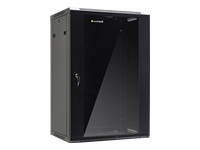 NETRACK 019-180-645-022 Netrack wall/hanging cabinet 19,18U/450 mm,glass door,black,remov. side pan.