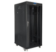 Lanberg Standing rack cabinet 19 inches 27U 800x1200 black LCD glass door FLAT PACK