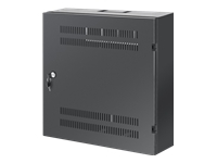 INTELLINET Low-Profile 19inch Wall Mount Cabinet with 4U Horizontal and 2U Vertical Rails 170mm 6.7 in depth black RAL7021