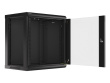 Lanberg Wall-Mounted Rack 19 12U 600X450mm black (glass door)