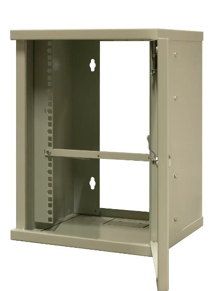 EMITERNET Single hanging cabinet 10'' 9U, sheet metal door, 325×330x445mm (width/depth/height) EM/SOHO-B-9U