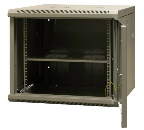 EMITERNET Separate hanging cabinet 19'' 9U, unassembled, sheet metal/glass door, 600x600x500mm width/depth/height. EM/AS6609X