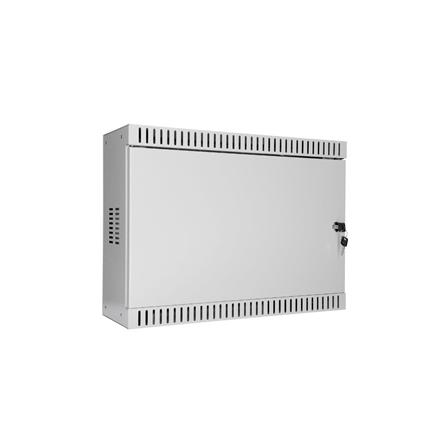 SOMI Networks | 3U, 19” Standard Vertical Installation Vertical Mount Cabinet | 3U-54/18SN | Gray | Cable Entrances; Steel Doors; Assembled | Depth: 18 cm 3U-54/18SN