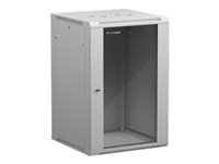 NETRACK 019-180-66-021 Netrack wall/hanging cabinet 19,18U/600 mm,glass door,grey,remov. side pan.