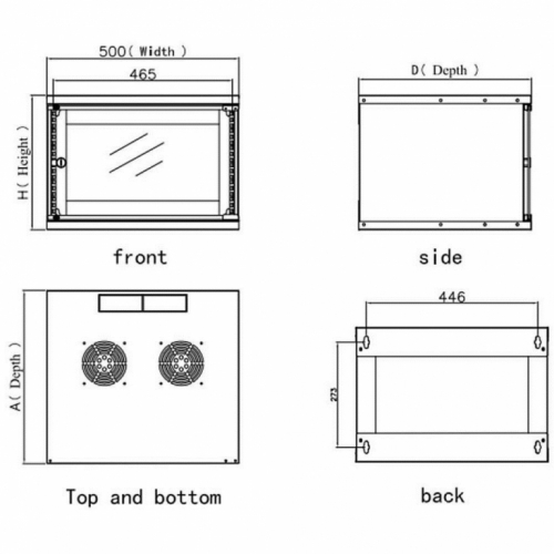 Techly Wall Rack Cabinet 19 6U prof. 320 Grey Assembled