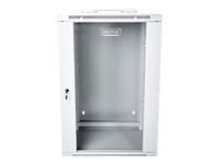 DIGITUS DN-WD19 18U/600 DIGITUS Wall Mount double section Cabinet 19 18U 901/600/600 glass grey mounted