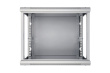 Extralink Wall cabinet rack 9U 600x600 gray glass door