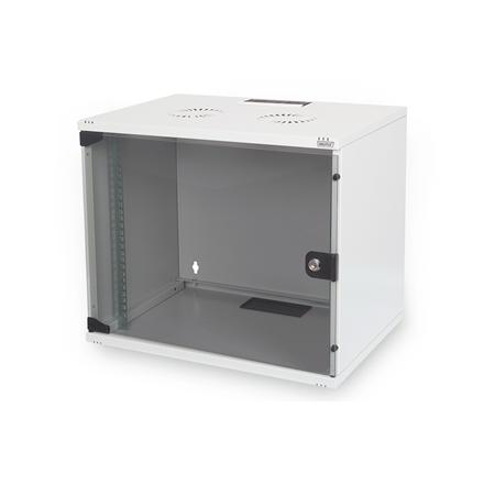 Digitus | 7U wall mounting cabinet | DN-19 07U-S-1 | Grey | Safety class rating IP20. Lockable safety-glass door. 200° door opening angle. Front door: Glass door, single opening. Unmounted 370x540x400 mm DN-19 07U-S-1