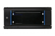 Extralink Wall cabinet 4U 600x600 black glass door
