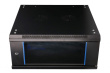 Extralink Wall cabinet 4U 600x600 black glass door