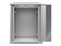 NETRACK 019-150-66-021 Netrack wall/hanging cabinet 19,15U/600 mm,glass door,grey,remov. side pan.