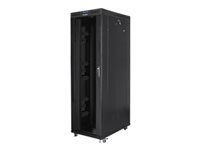 LANBERG free standing rack 19inch cabinet 42U 800x1200 glass door LCD flat pack black