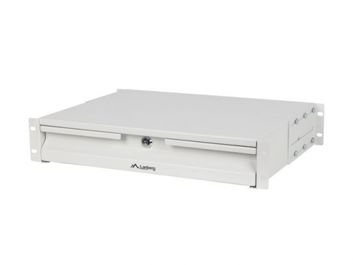 Lanberg 19-inch cabinet drawer 2U 360mm gray 2U/483x360mm load capacity up to 90kg 4-point assembly