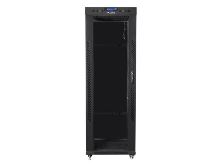 Lanberg Installation cabinet rack 19 37u 600x800 black, black glass door lcd (Flat pack)