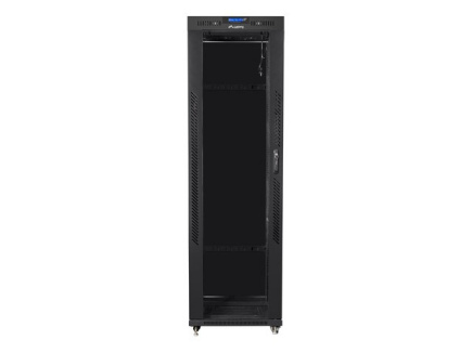 Lanberg Installation cabinet rack 19 42U 600x800 black, black glass door lcd (Flat pack)