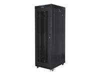 LANBERG FF01-8027-23BL free-standing rack 19inch self-assembly flat pack 27U/800x1000mm black mesh door LCD