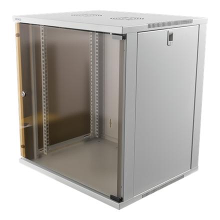 SOMI Networks 12U, 19″ Network Wall Cabinet with front glass doors, 600 mm, Assembled | Grey 12U-60/60C