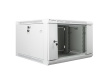Lanberg wall-mounted installation rack cabinet 19'' 6U 600x600mm gray (glass door)