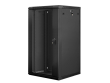 Lanberg wall-mounted installation rack cabinet 19'' 22U 600x600mm black (glass door)