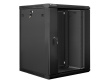 Lanberg wall-mounted installation rack cabinet 19'' 15U 600x600mm black (glass door)