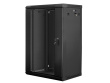 Lanberg wall-mounted installation rack cabinet 19'' 18U 600x450mm black (glass door)