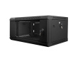 Lanberg 19'' wall-mounted installation cabinet 4U 600x450mm black (glass door)