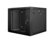 Lanberg wall-mounted installation rack cabinet 19'' 9U 600x600mm black (glass door)