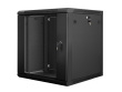 Lanberg wall-mounted installation rack cabinet 19'' 12U 600x600mm black (glass door)