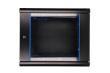 Extralink Wall cabinet rack 9U 600x600 black glass door