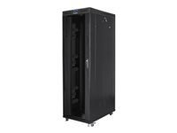 LANBERG free standing rack 19inch cabinet 42U 800x1200 glass door LCD flat pack black