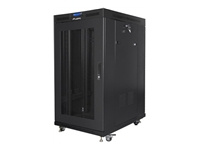 LANBERG FF01-8022-23BL free-standing rack 19inch self-assembly flat pack 22U/800x1000mm black mesh door LCD