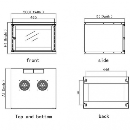 Techly Wall Rack Cabinet 19 6U prof. 320 Grey Assembled