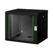 Digitus | Wall Mounting Cabinet | DN-19 09-U-SW | Black | IP protection class: IP20; Front door: Glass door, single opening; Cabinet type: Wall mounting cabinet; Equipment mounting depth min.-max.: 305-370 mm; Load capacity: 100 kg DN-19 09-U-SW