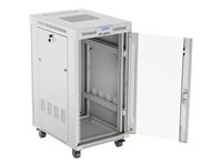 LANBERG free standing rack cabinet 19/22U 600x800 glass door LCD flat pack grey V2