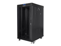LANBERG FF01-8822-12BL free-standing rack 19inch self-assembly flat pack 22U/800x800mm black glass door LCD