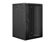 Lanberg wall-mounted installation rack cabinet 19'' 18U 600x600mm black (glass door)