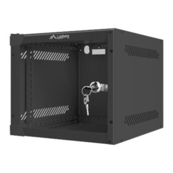 Lanberg | Rack cabinet 10'' wall-mount 4U/280x310 (flat pack) with glass door | WF10-2304-10B | Black WF10-2304-10B