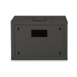 Digitus | Wall Mounting Cabinet | DN-19 07-U-SW | Black | IP protection class: IP20; Front door: Glass door, single opening; Cabinet type: Wall mounting cabinet; Equipment mounting depth min.-max.: 305-370 mm; Load capacity: 100 kg; Dimensions 420 x 600