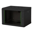 Digitus | Wall Mounting Cabinet | DN-19 07-U-SW | Black | IP protection class: IP20; Front door: Glass door, single opening; Cabinet type: Wall mounting cabinet; Equipment mounting depth min.-max.: 305-370 mm; Load capacity: 100 kg; Dimensions 420 x 600