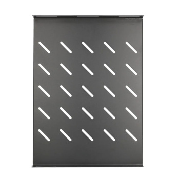 Extralink Fixed shelf 1U 350mm Black 19'', 472x352mm, for 600mm depth cabinets