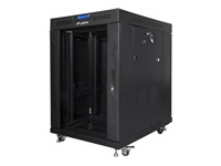 LANBERG FF01-8015-12BL free-standing rack 19inch self-assembly flat pack 15U/800x1000mm black glass door LCD