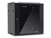 NETRACK 019-120-645-022 Netrack wall/hanging cabinet 19,12U/450 mm,glass door,black,remov. side pan.